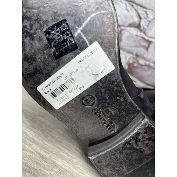 AllSaints Italy Black Leather Harness Ankle Chelsea Boots Women’s 37EU/6.5M US - Picture 12 of 16